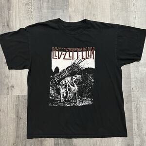 Vintage Led Zeppelin Band T Shirt IV Album Cover Y2K 90s Concert T Shirt Mens XL